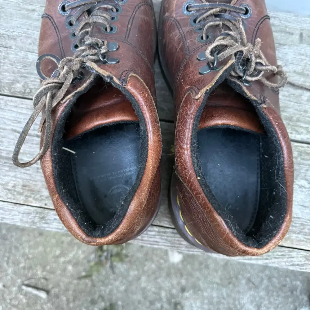 Y2K Dr. Martens 8312 Brown Chunky Grunge Chunky Sole Oxford Leather Shoes US W9